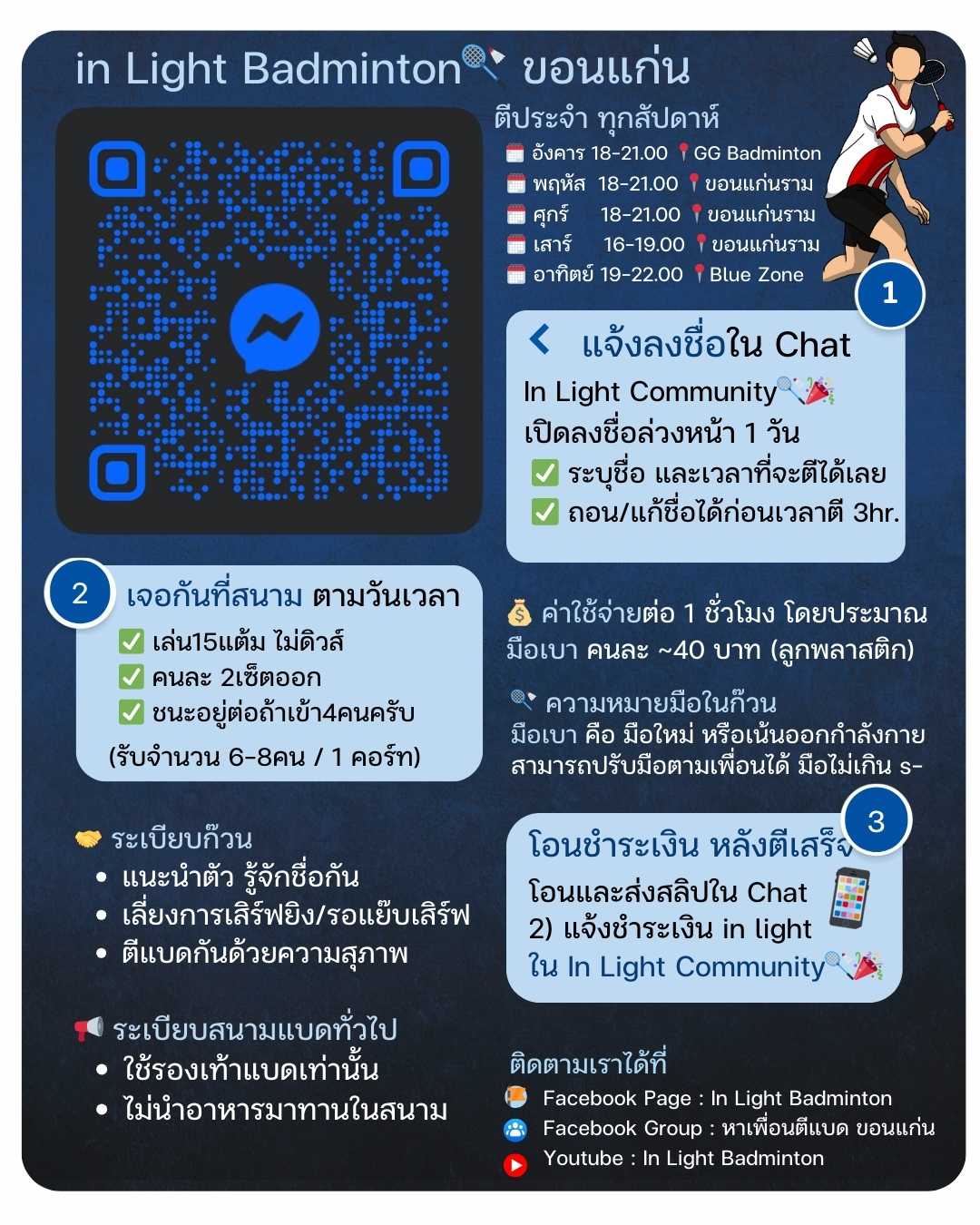 ลงชื่อตีแบดกับ in light