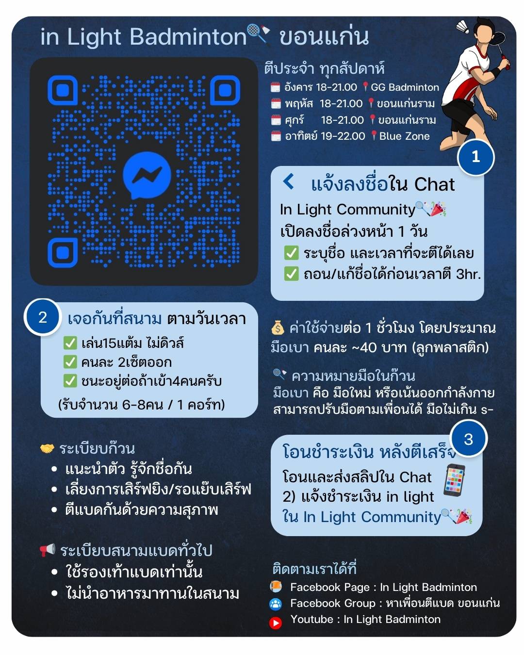 ลงชื่อตีแบดกับ in light